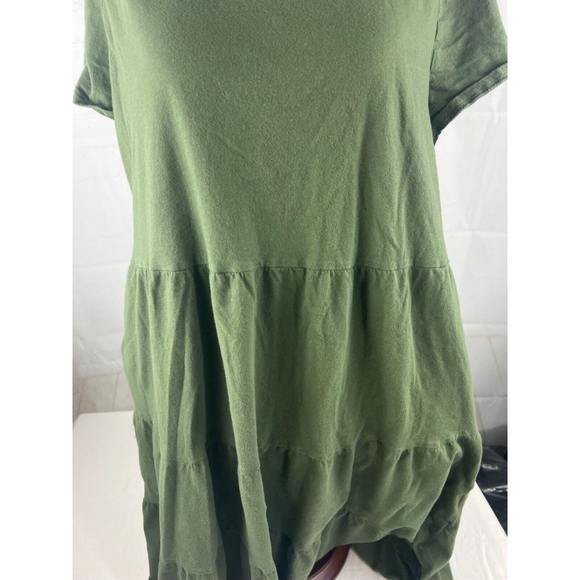 Women’s Time and Tru Cotton Short Sleeve Maternity Dress Sz XXL (20) Army Green - Picture 3 of 3